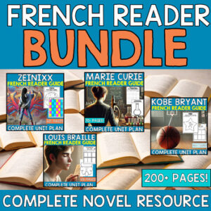 French Reader Bundle - secondary language  resource - novel study plan - FSL