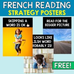 French Reading Strategy Posters for Teens - Secondary FSL classroom decor